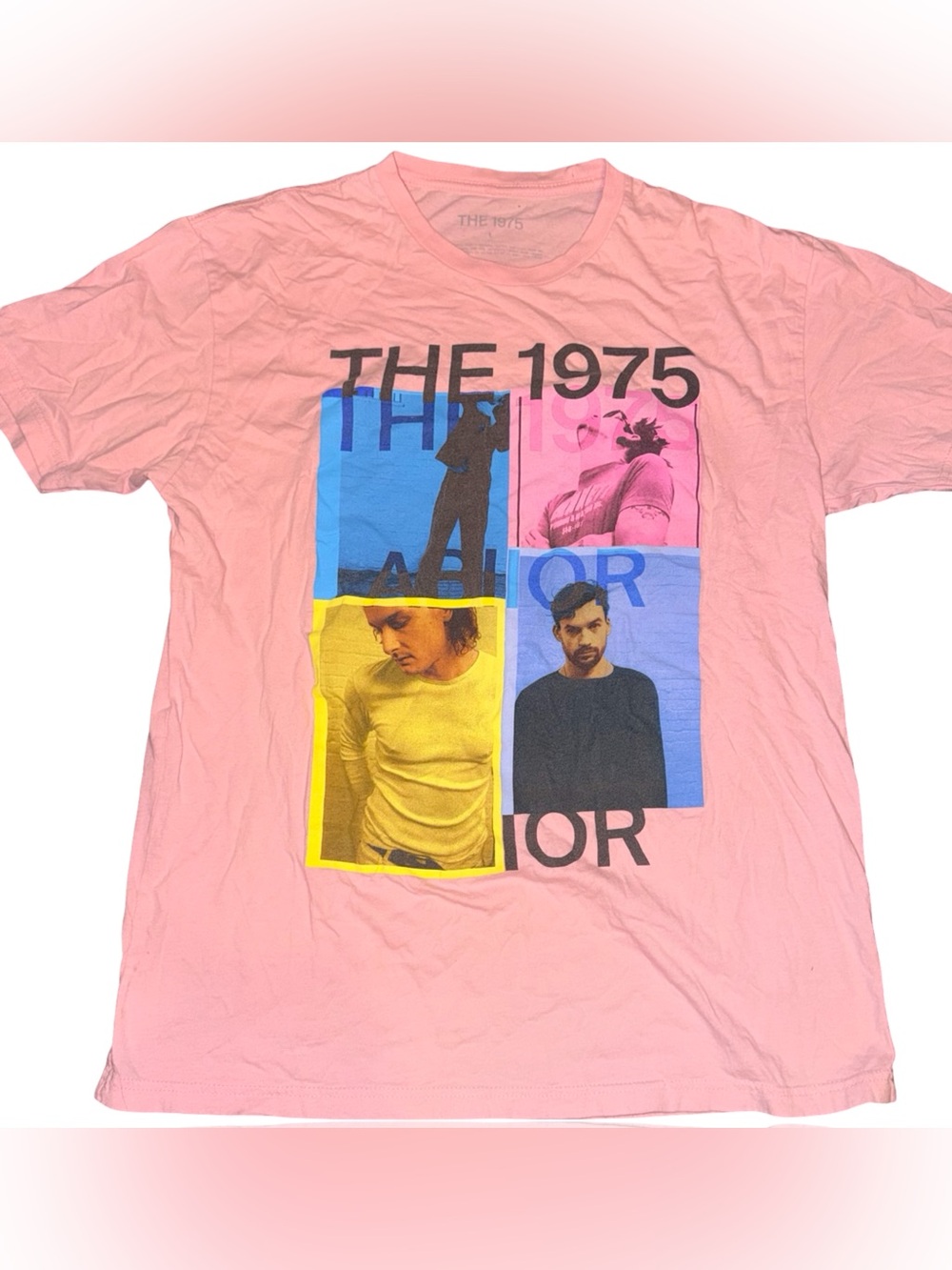 The 1975 T-Shirt Unisex Adults Size L Pink Graphic Band Concert Tour (pinhole)